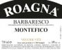 Roagna Barbaresco Montefico 2010 Front Label