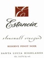 Estancia Stonewall Vineyard Reserve Pinot Noir 2010 Front Label