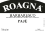 Roagna Barbaresco Paje 2004 Front Label