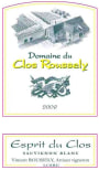 Domaine du Clos Roussely Esprit du Clos Sauvignon Blanc 2009 Front Label