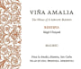 Vina Amalia Reserva Malbec 2013 Front Label