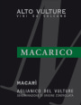 Macarico Macari Aglianico del Vulture 2012 Front Label