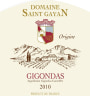 Domaine Saint Gayan Gigondas 2010 Front Label
