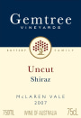 Gemtree Vineyards Uncut Shiraz 2007 Front Label