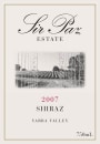 Sir Paz Estate Shiraz 2007 Front Label