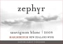 Zephyr Sauvignon Blanc 2009 Front Label