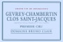 Bruno Clair Gevrey-Chambertin Clos Saint-Jacques 2013 Front Label