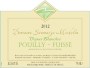 Domaine Saumaize-Michelin Pouilly-Fuisse Vignes Blanches 2012 Front Label