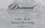 Desmond Estate Vineyards Pinot Noir 2013 Front Label