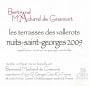 Bertrand Machard de Gramont Nuits-Saint-Georges Les Terrasses des Vallerots 2009 Front Label