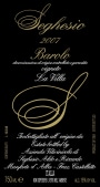 Fratelli Seghesio Barolo La Villa 2007 Front Label