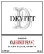 Devitt Winery & Vineyards Cabernet Franc 2006 Front Label