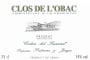 Costers del Siurana Dolc De L'Obac 2004 Front Label