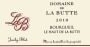 Domaine de la Butte Bourgueil Haut de la Butte 2010 Front Label