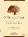 Bodegas Aragonesas Coto de Hayas Centenaria Garnacha 2001 Front Label