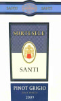 Santi Sortesele Pinot Grigio 2009 Front Label
