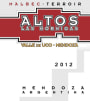 Altos Las Hormigas Terroir Valle de Uco 2012 Front Label
