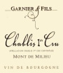 Garnier et Fils Mont de Milieu Premier Cru Chablis 2012 Front Label