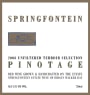 Springfontein Wine Estate Terroir Selection Pinotage 2008 Front Label