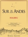 Sur de los Andes Malbec 2014 Front Label