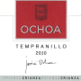 Ochoa Tempranillo 2010 Front Label
