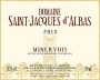 St Jacques d'Albas Minervois 2013 Front Label
