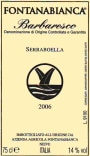 Fontanabianca Barbaresco Serraboella 2006 Front Label