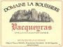 Domaine La Bouissiere Vacqueyras 2010 Front Label