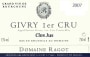 Domaine Ragot Givry Clos Jus Premier Cru 2007 Front Label