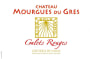 Chateau Mourgues de Gres Collard Costieres de Nimes Galets Rouge 2012 Front Label