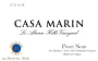 Casa Marin Lo Abarca Hills Pinot Noir 2009 Front Label