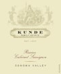 Kunde Reserve Cabernet Sauvignon 2011 Front Label