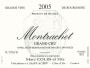 Marc Colin Montrachet Grand Cru 2005 Front Label