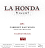 La Honda Winery Salinian Block Cabernet Sauvignon 2011 Front Label