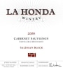 La Honda Winery Salinian Block Cabernet Sauvignon 2008 Front Label