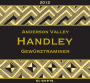 Handley Anderson Valley Gewurztraminer 2012 Front Label