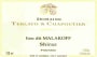 Domaine Terlato & Chapoutier lieu dit Malakoff Shiraz 2012 Front Label