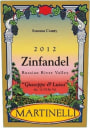 Martinelli Giuseppe and Luisa Zinfandel 2012 Front Label