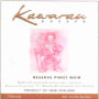 Kawarau Estate Reserve Pinot Noir 2008 Front Label