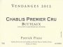 Patrick Piuze Chablis Butteaux Premier Cru 2012 Front Label