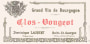 Dominique Laurent Clos Vougeot 1999 Front Label