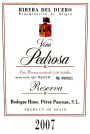 Perez Pascuas Vina Pedrosa Reserva 2007 Front Label
