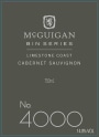 McGuigan Brothers Bin 4000 Cabernet Sauvignon 2012 Front Label