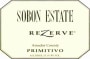 Sobon Estate Rezerve Primitivo 2012 Front Label