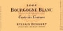 Sylvain Dussort  Bourgogne  Cuvee des Coutures Blanc 2008 Front Label