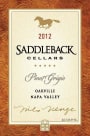 Saddleback Pinot Grigio 2012 Front Label