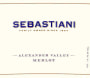 Sebastiani Alexander Valley Merlot 2010 Front Label