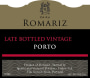 Romariz Late Bottled Vintage Port 2009 Front Label