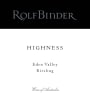 Rolf Binder Highness Riesling 2015 Front Label