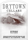Drytown Cellars Syrah 2008 Front Label